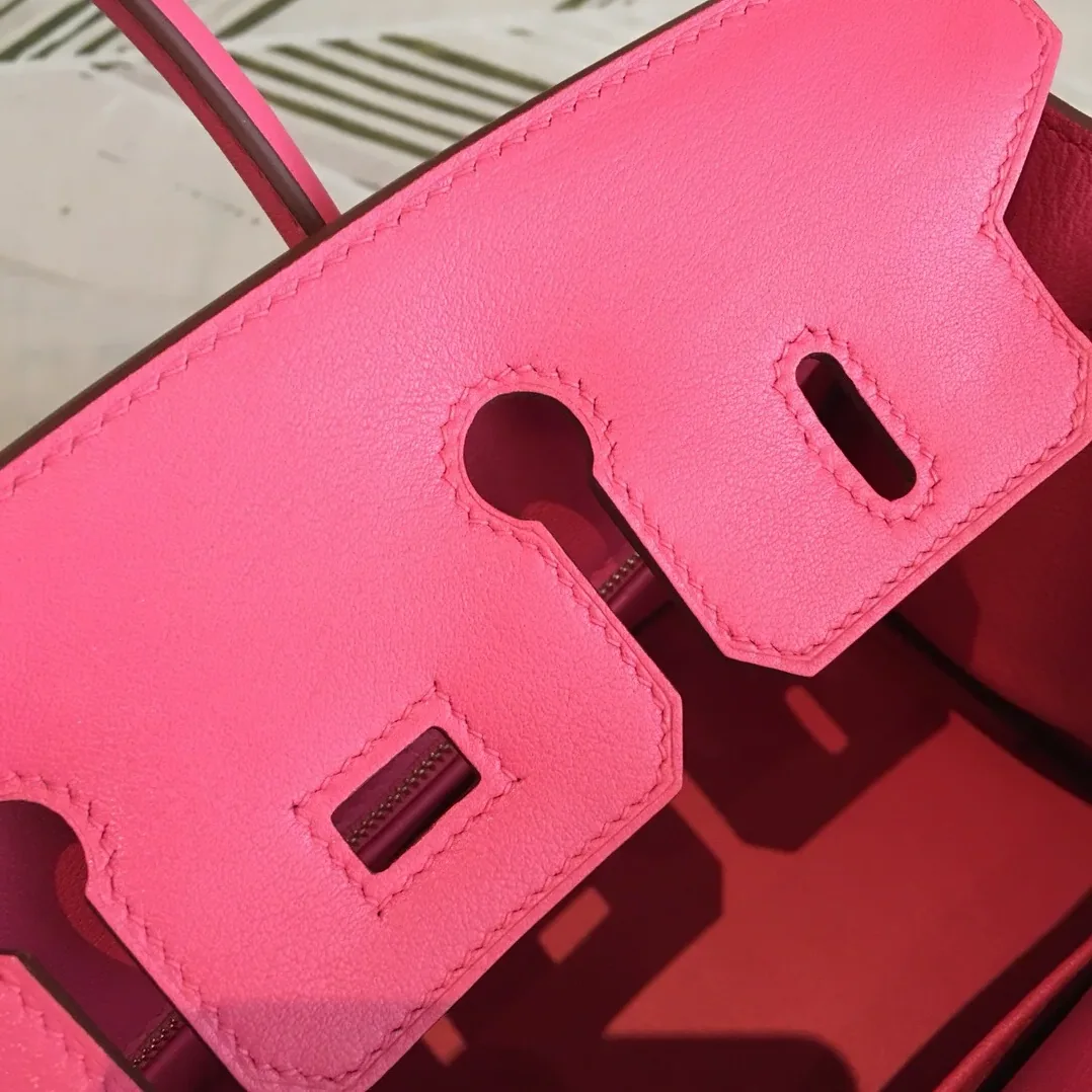 Hermes Birkin Top Handle Bag in Dark Pink Gold Hardware
