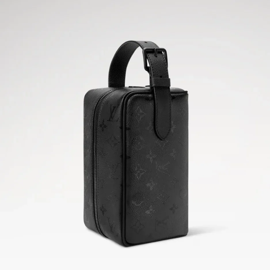 Louis Vuitton Locker Dopp Kit / Black Monogram Midnight Black Hardware