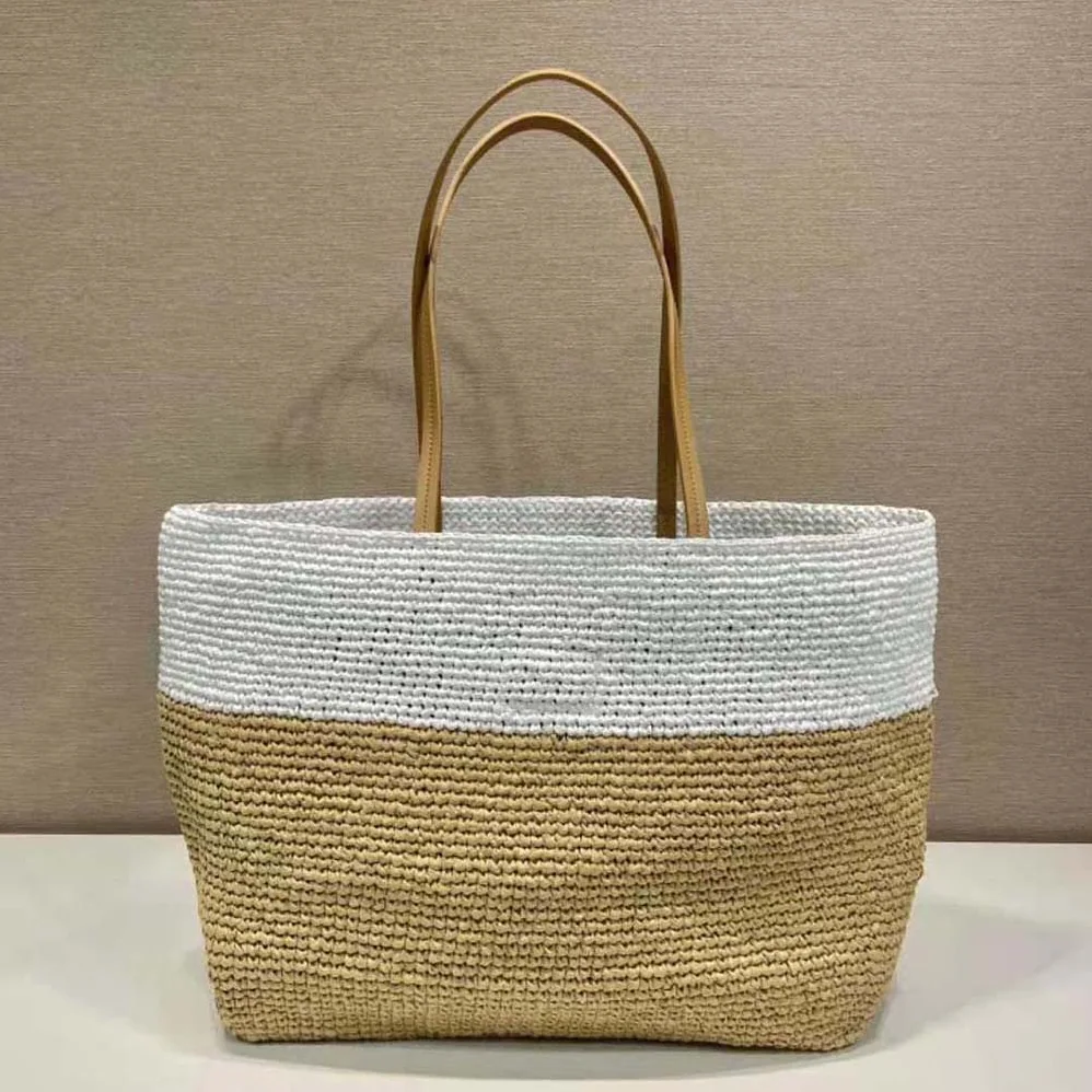Prada Crochet and Leather Tote Bag for Women Prada Crochet and Leather Tote Bag for Women