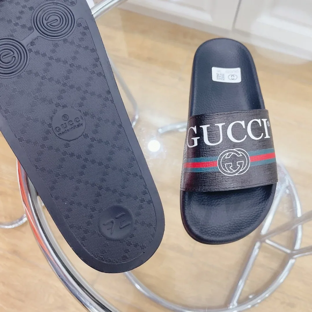 Gucci Logo Rubber Slide With Web Black for Women Gucci Logo Rubber Slide With Web Black for Women