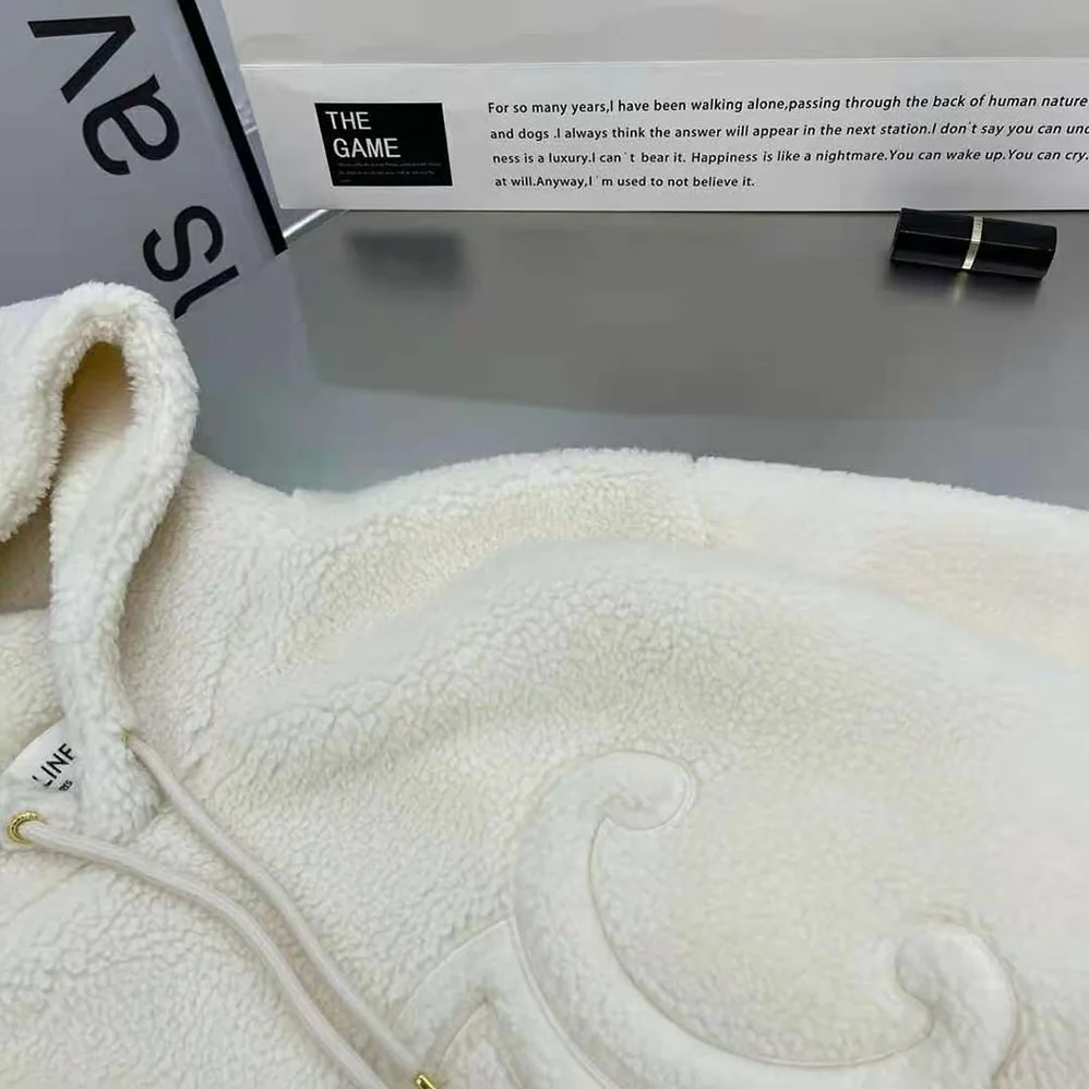 Celine Oversized Triomphe Hoodie in Fleece for Women