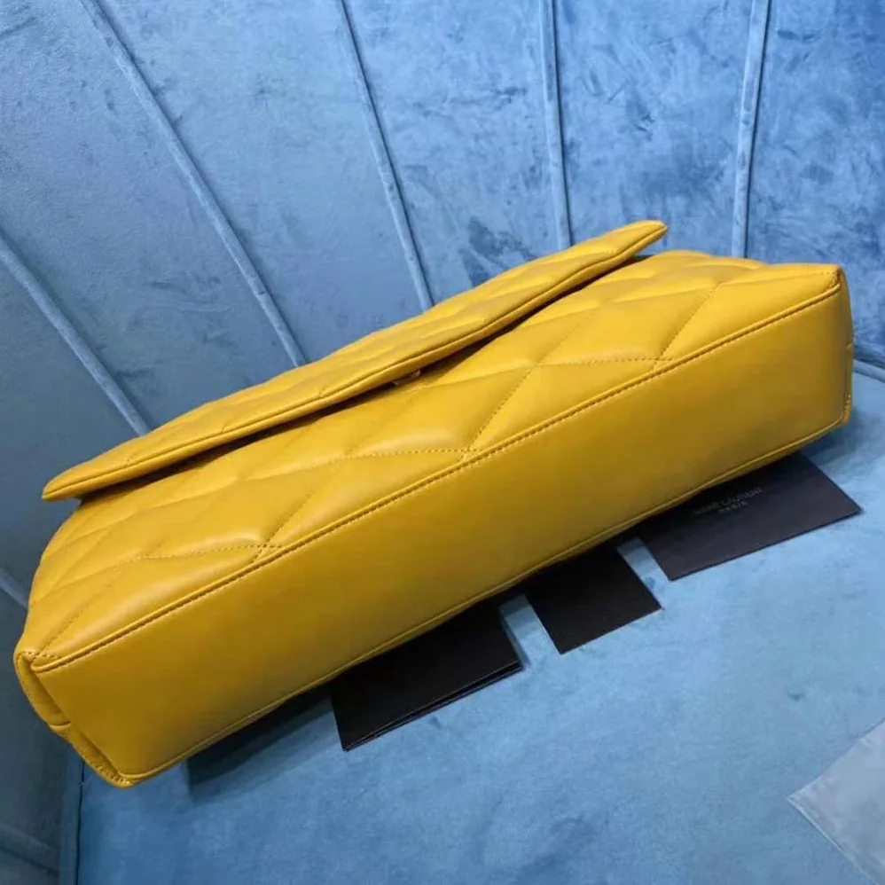 Saint Laurent YSL Sade Puffer Envelope Clutch in Lambskin for Women in Yellow Saint Laurent YSL Sade Puffer Envelope Clutch in Lambskin for Women in Yellow