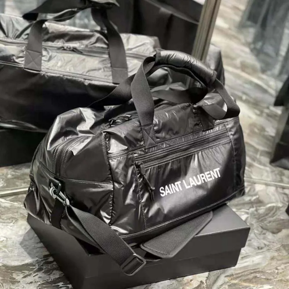 Saint Laurent YSL Nuxx Duffle in Nylon for Men in Black Saint Laurent YSL Nuxx Duffle in Nylon for Men in Black