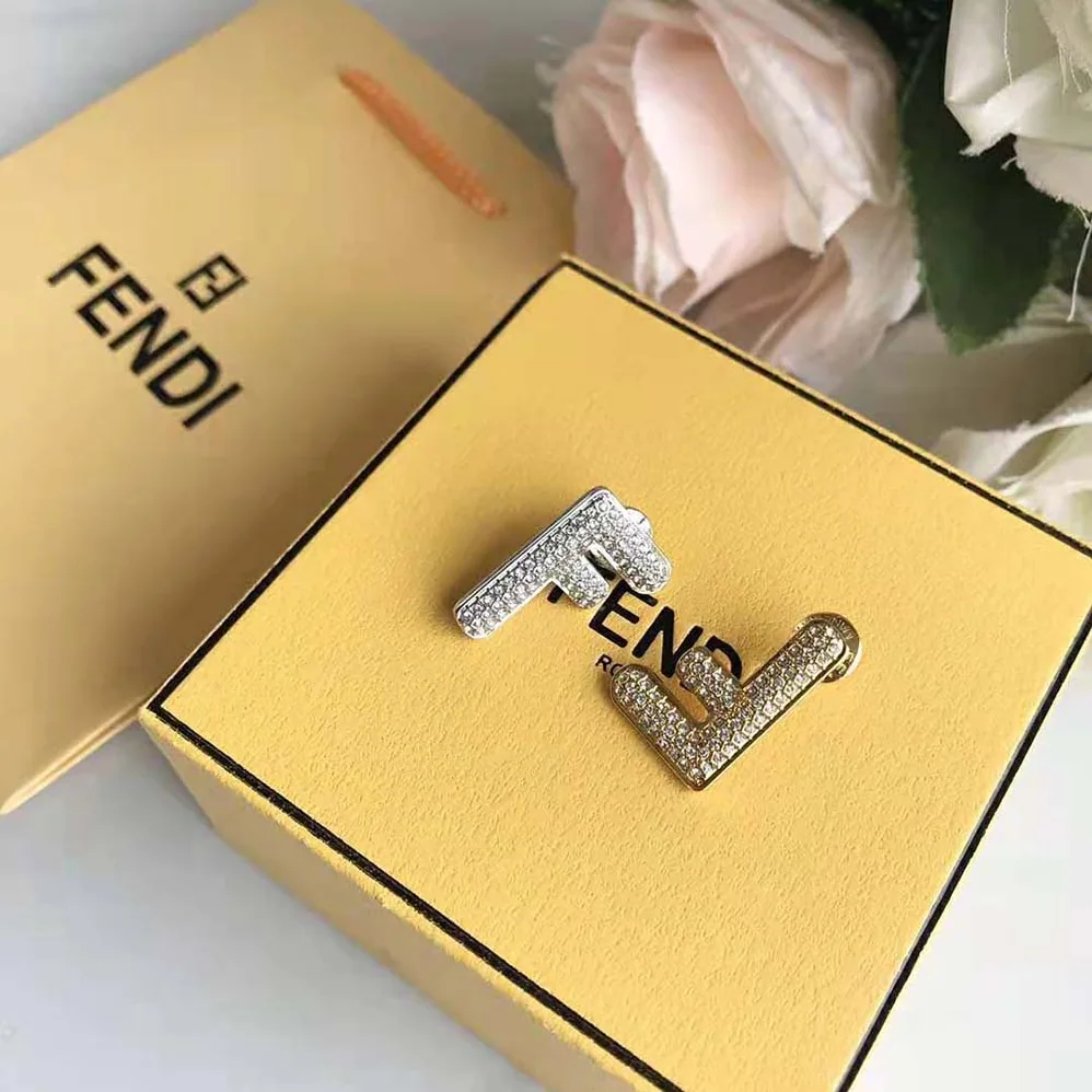 Fendi Small FF Earrings Gold for Women in Color Earrings