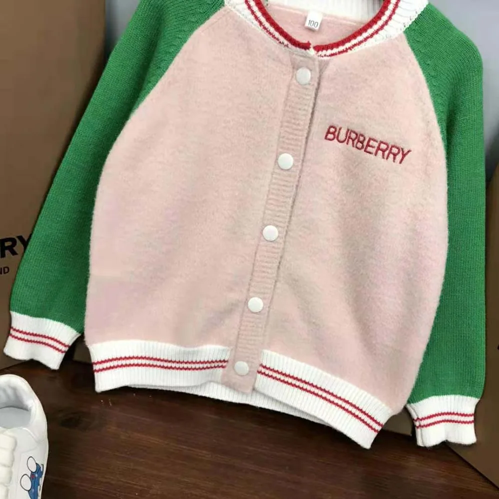 Burberry Girls' Wool Bomber Jacket in Pink Burberry Girls' Wool Bomber Jacket in Pink