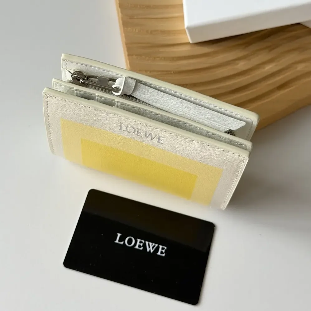 Loewe Compact Wallet in Nappa Calfskin for Unisex in White