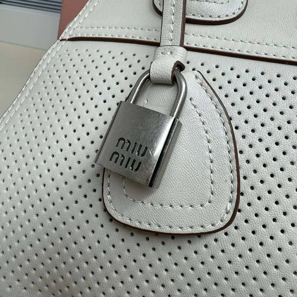 Miu Miu Vivant Leather Bag Chalk White for Women
