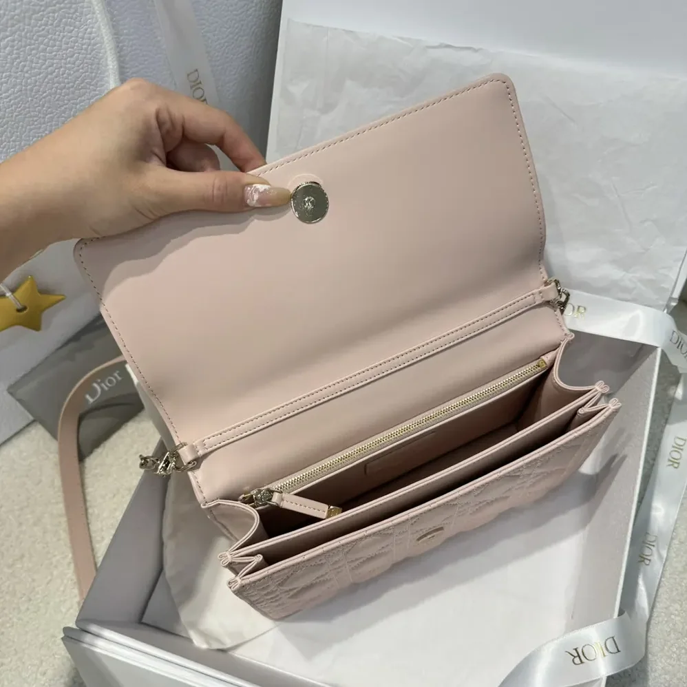 Dior My Dior Top Handle Bag Pink Cannage Lambskin for Women