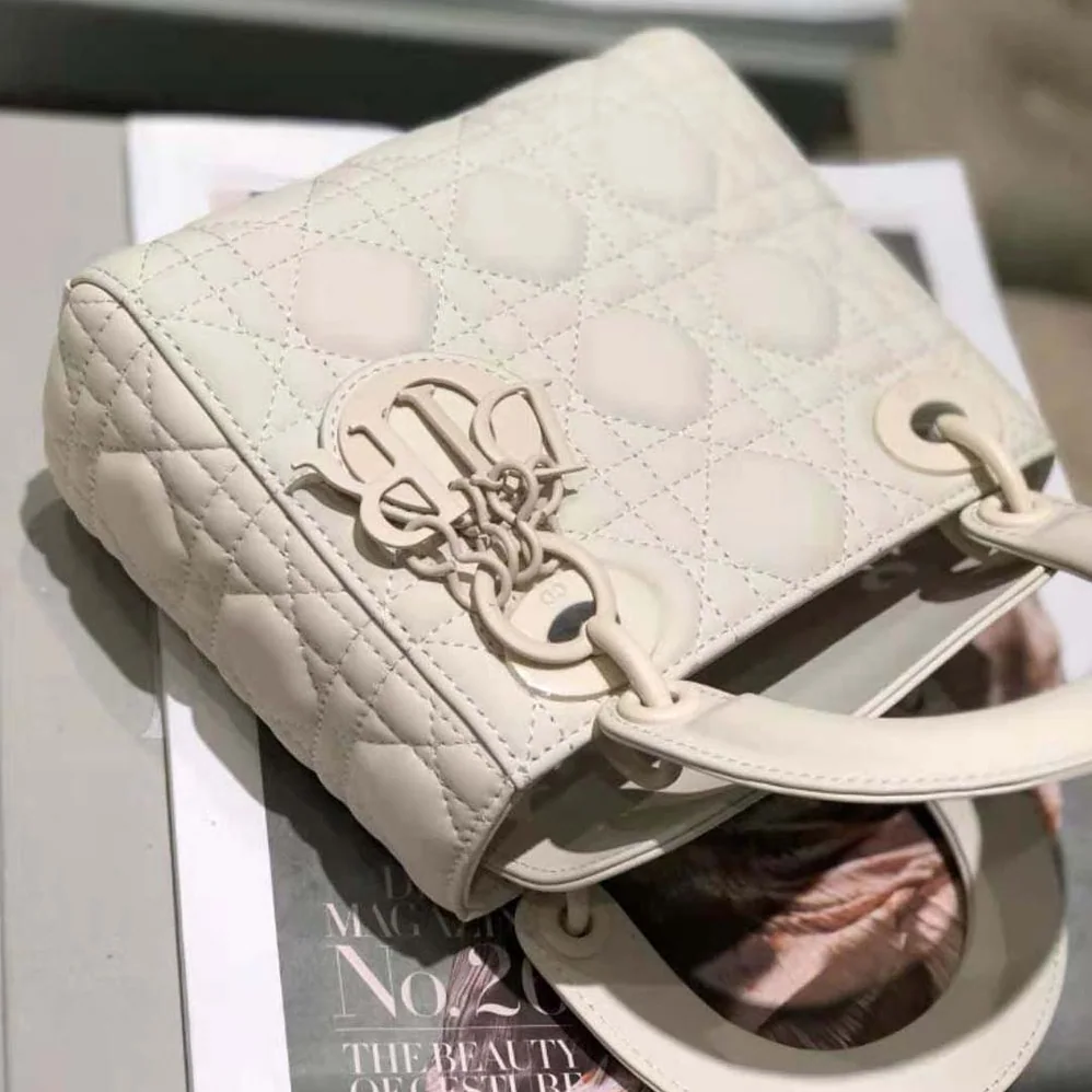Dior Mini Lady Dior Bag Latte Ultramatte Cannage Calfskin for Women Dior Mini Lady Dior Bag Latte Ultramatte Cannage Calfskin for Women