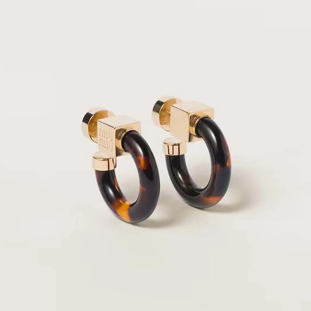 Miu Miu Plexiglas and Metal Earrings for Women Miu Miu Plexiglas and Metal Earrings for Women
