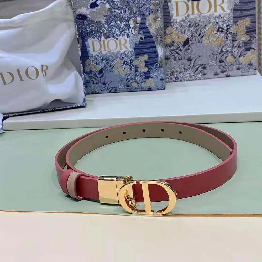 Dior 30 Montaigne Reversible Belt Pink and Ethereal Beige Smooth Calfskin 20 MM for Women