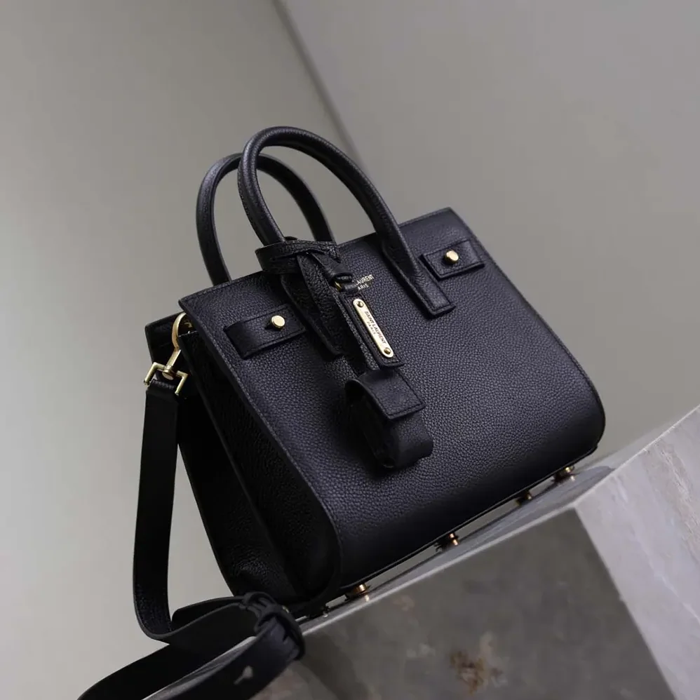 Saint Laurent YSL Nano Sac De Jour In Supple Grained Leather for Women in Black Saint Laurent YSL Nano Sac De Jour In Supple Grained Leather for Women in Black