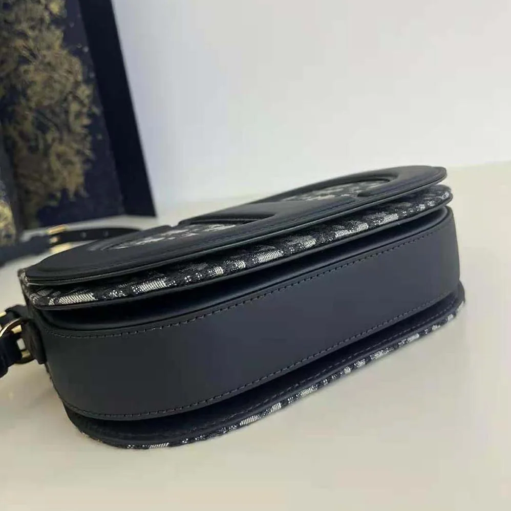 Dior CD Signature Bag with Strap Blue Dior Oblique Jacquard for Women