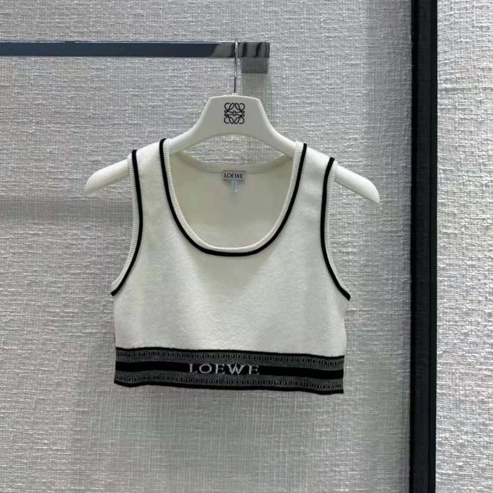 Loewe Cropped Tank Top in Viscose for Women in White
