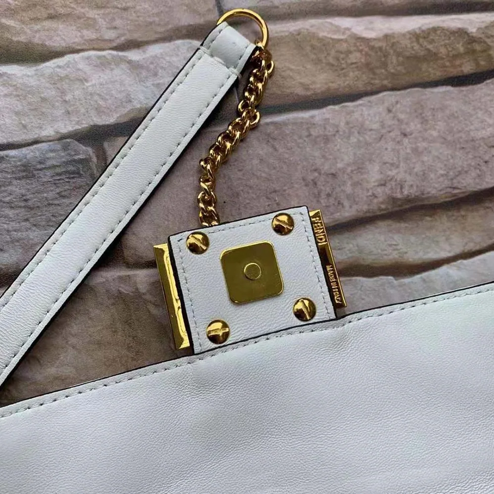 Fendi Baguette Soft Nappa Leather Bag for Women in White Fendi Baguette Soft Nappa Leather Bag for Women in White