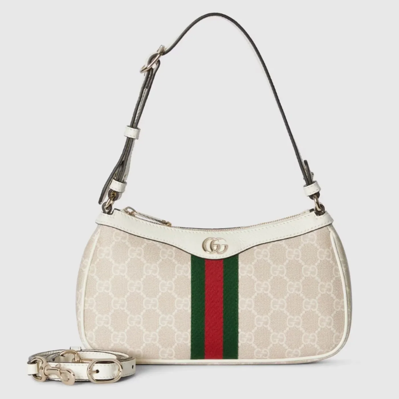 Gucci Ophidia Small Shoulder Bag in White Gold Hardware Gucci Ophidia Small Shoulder Bag in White Gold Hardware