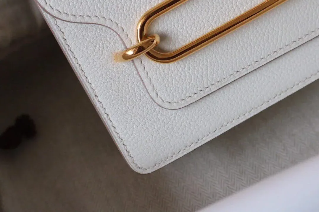 Hermes Evercolor Sac Roulis 23 White Hermes Evercolor Sac Roulis 23 White