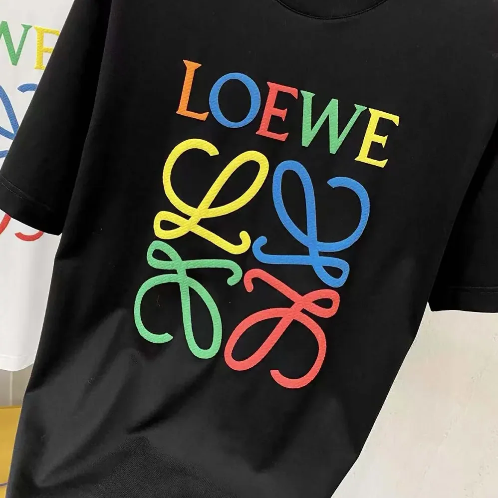 Loewe Glitch Anagram T-shirt in Cotton for Men in Black/Red