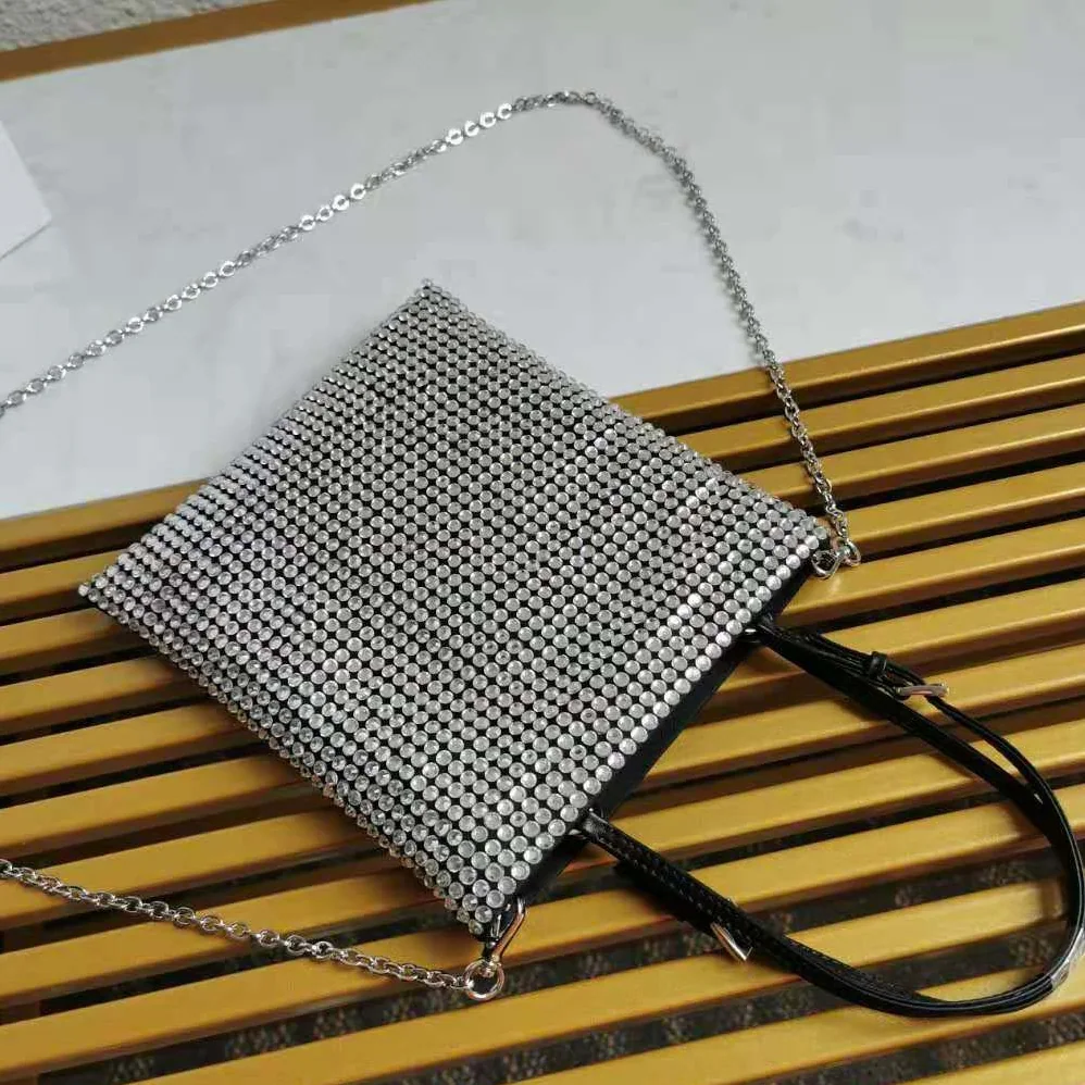 Prada Satin Handbag with Decoration for Women in Silver Prada Satin Handbag with Decoration for Women in Silver