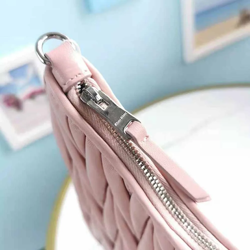 Miu Miu Large Matelasse Nappa Leather Shoulder Bag for Women in Pink