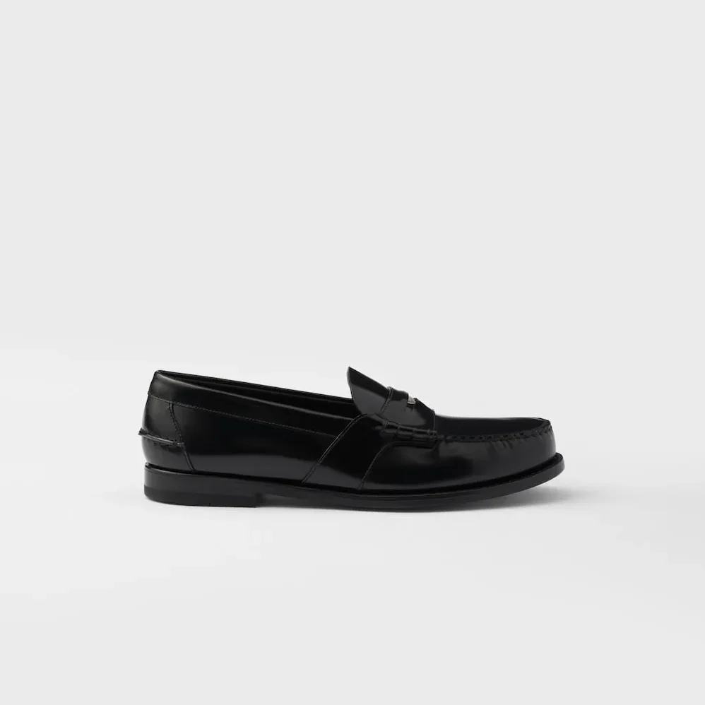 Prada Brushed Leather Loafers Black 2DB222_055_F0002_F_X000