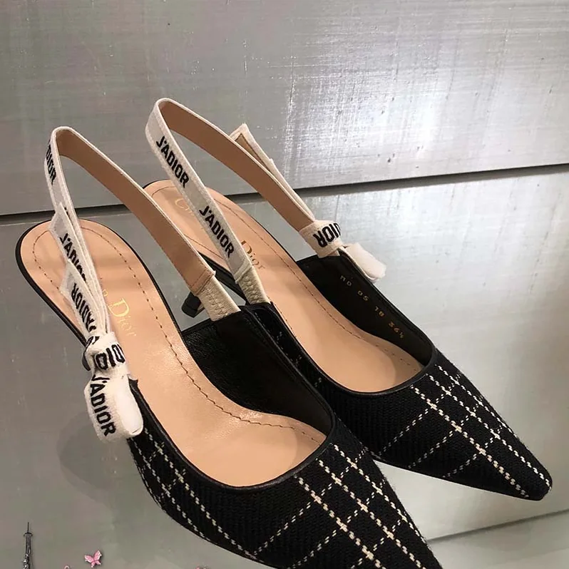 Dior J'adior Tartan Wool High-Heeled Shoe 65mm Heel for Women