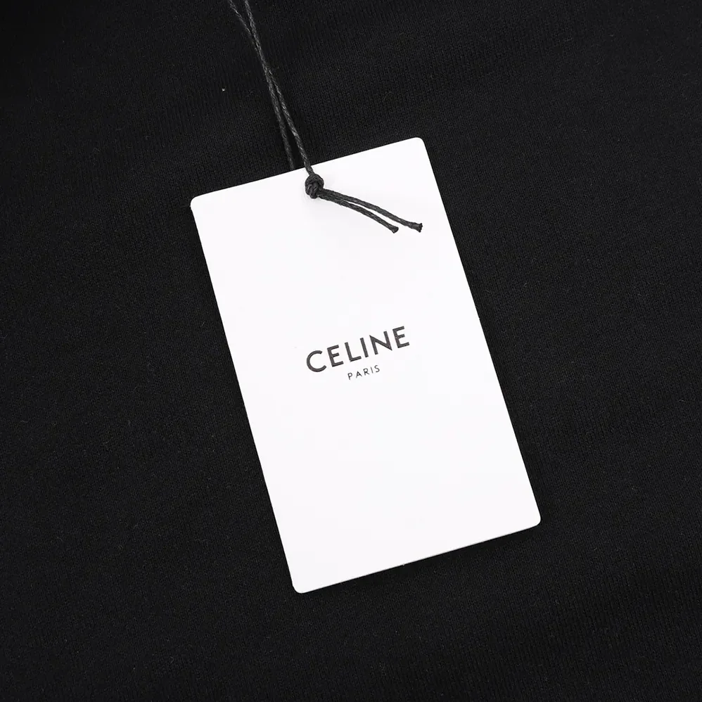 Celine Loose Hoodie in Cotton Fleece for Men in Black Celine Loose Hoodie in Cotton Fleece for Men in Black