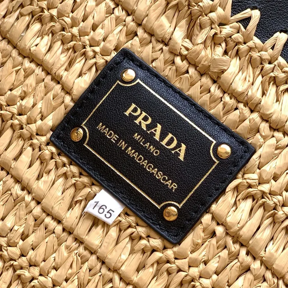 Prada Small Crochet and Leather Tote Bag for Women Prada Small Crochet and Leather Tote Bag for Women