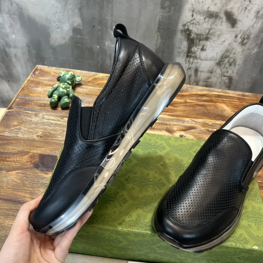 Gucci Perforated Slip On Sneaker Black for Men Gucci Perforated Slip On Sneaker Black for Men