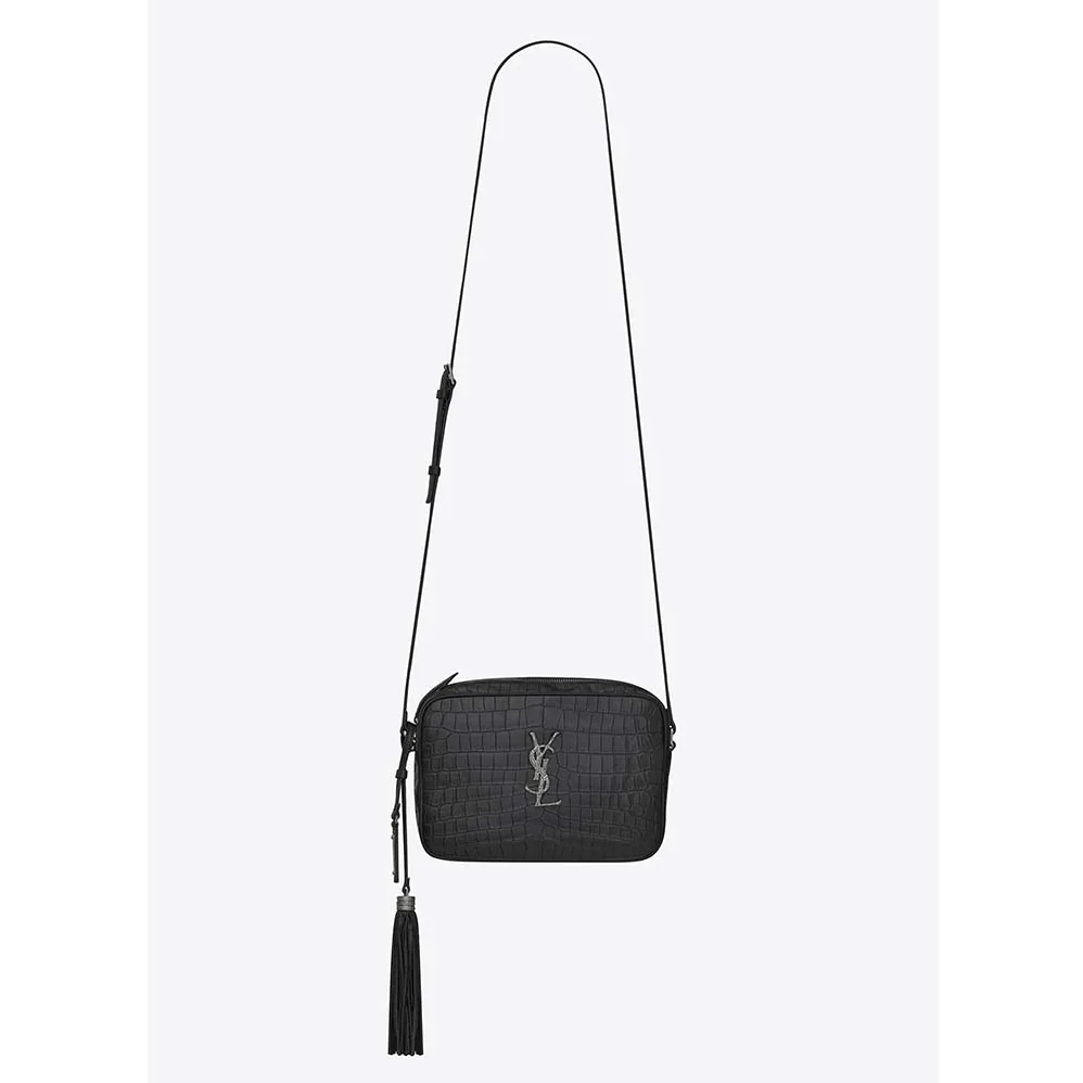 Saint Laurent YSL Lou Camera Bag Crocodile Embossed Leather for Women