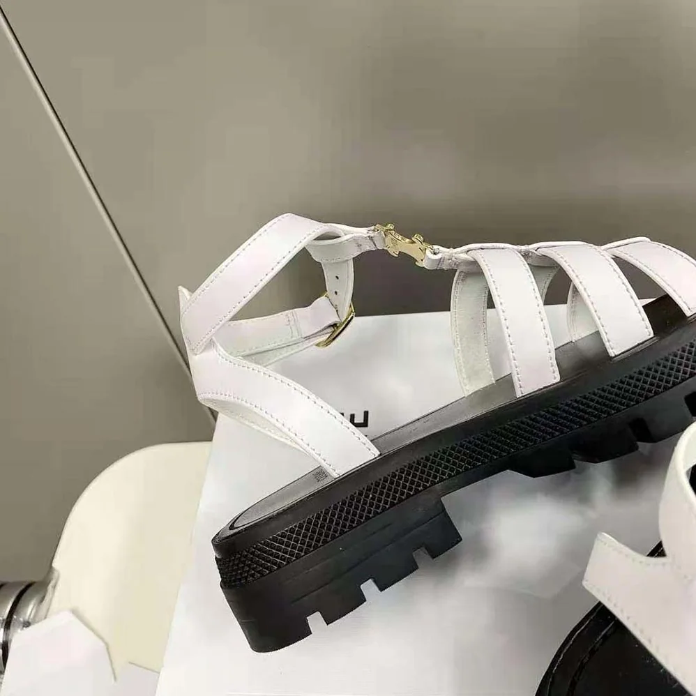 Celine Clea Triomphe Gladiator Chunky Sandal in Vegetal Calfskin for Women in White Celine Clea Triomphe Gladiator Chunky Sandal in Vegetal Calfskin for Women in White