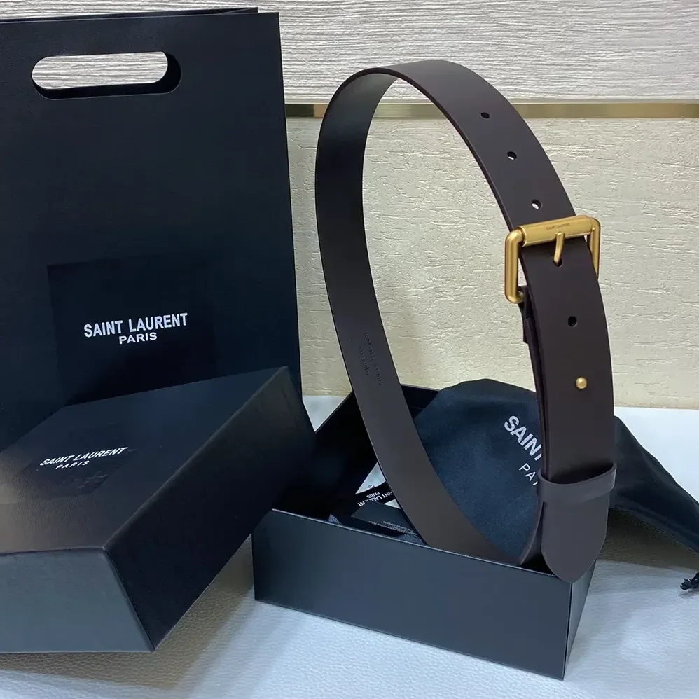 Saint Laurent YSL Motorcycle Belt in Leather for Unisex Saint Laurent YSL Motorcycle Belt in Leather for Unisex