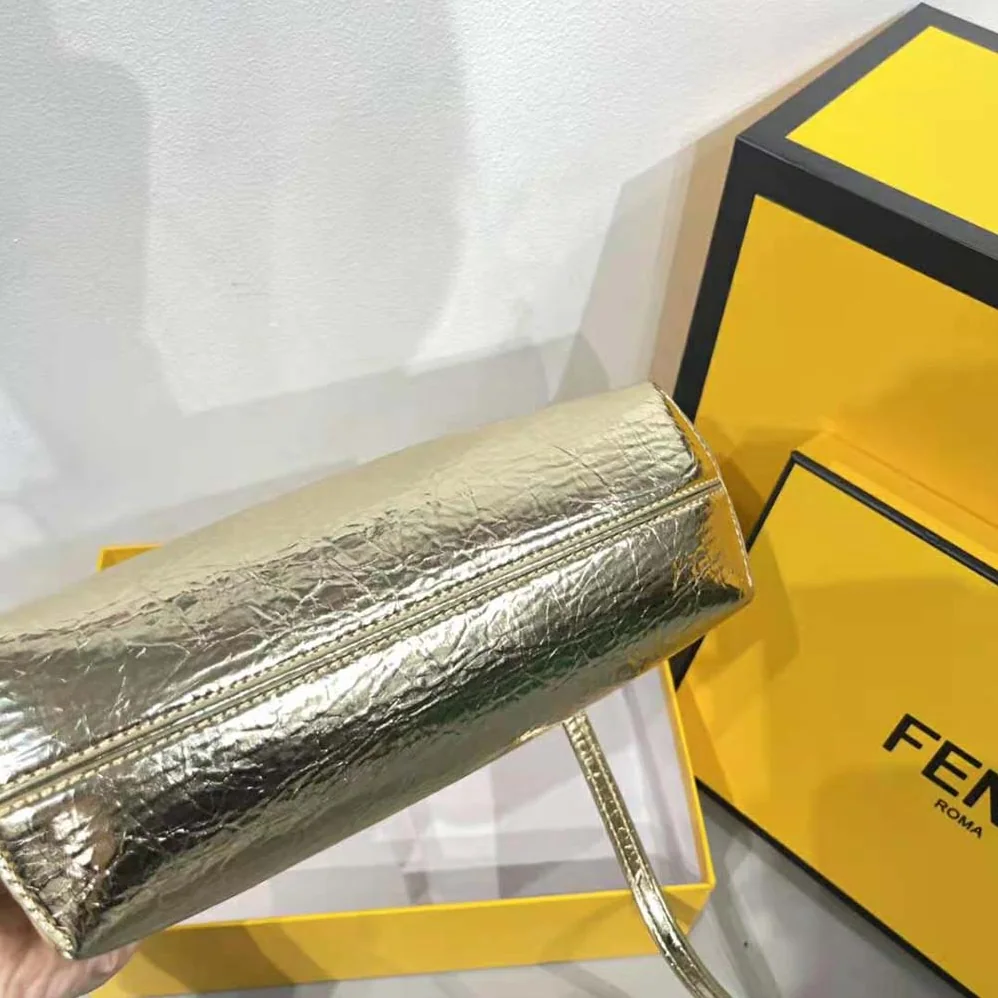 Fendi First Small Gold Laminated Leather Bag for Women Fendi First Small Gold Laminated Leather Bag for Women
