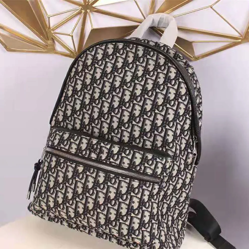 Dior Rider Backpack Beige and Black Dior Oblique Jacquard for Men