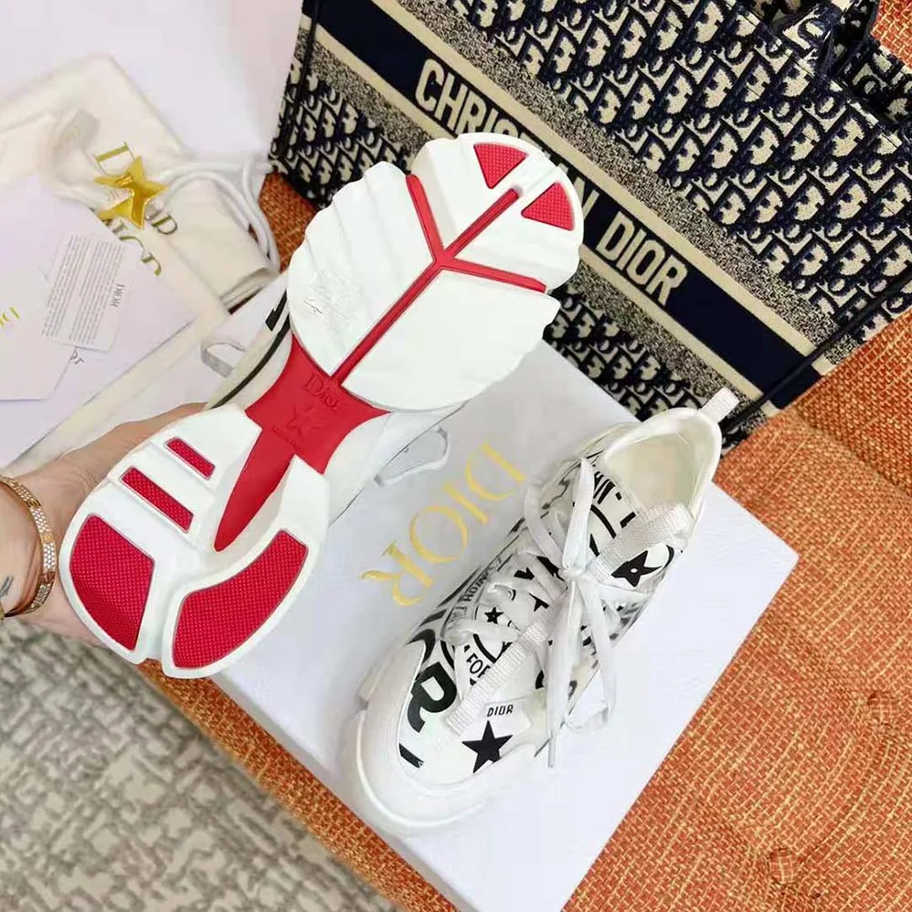 Dior D-Connect Sneaker White Technical Fabric with Dior Union Print for Women