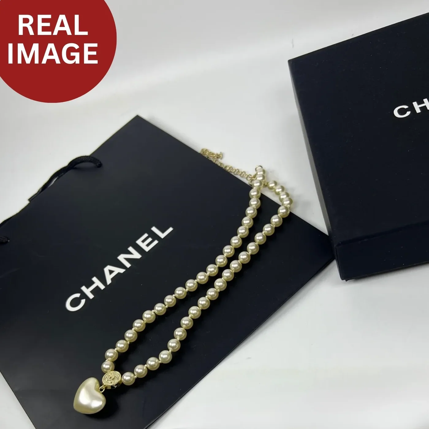 Chanel Love Pearl Necklace White