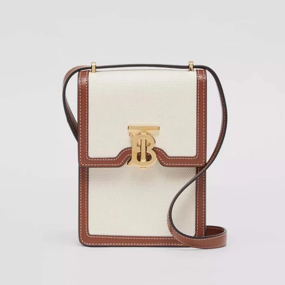 Burberry Cotton Canvas and Leather Robin Bag for Women