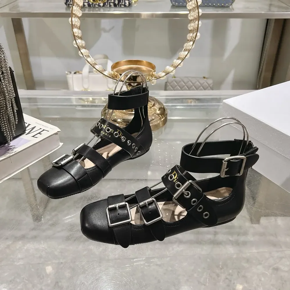 Dior Punk Ballet Flat Black Supple Calfskin for Women Dior Punk Ballet Flat Black Supple Calfskin for Women