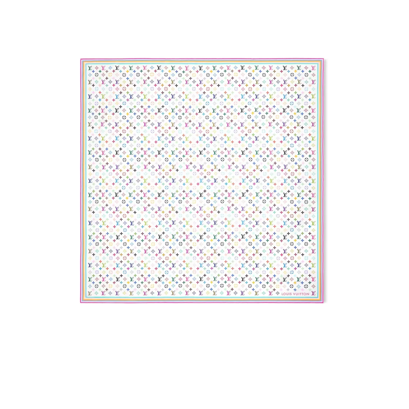 Louis Vuitton LV x TM Monogram Multicolor Shawl in White