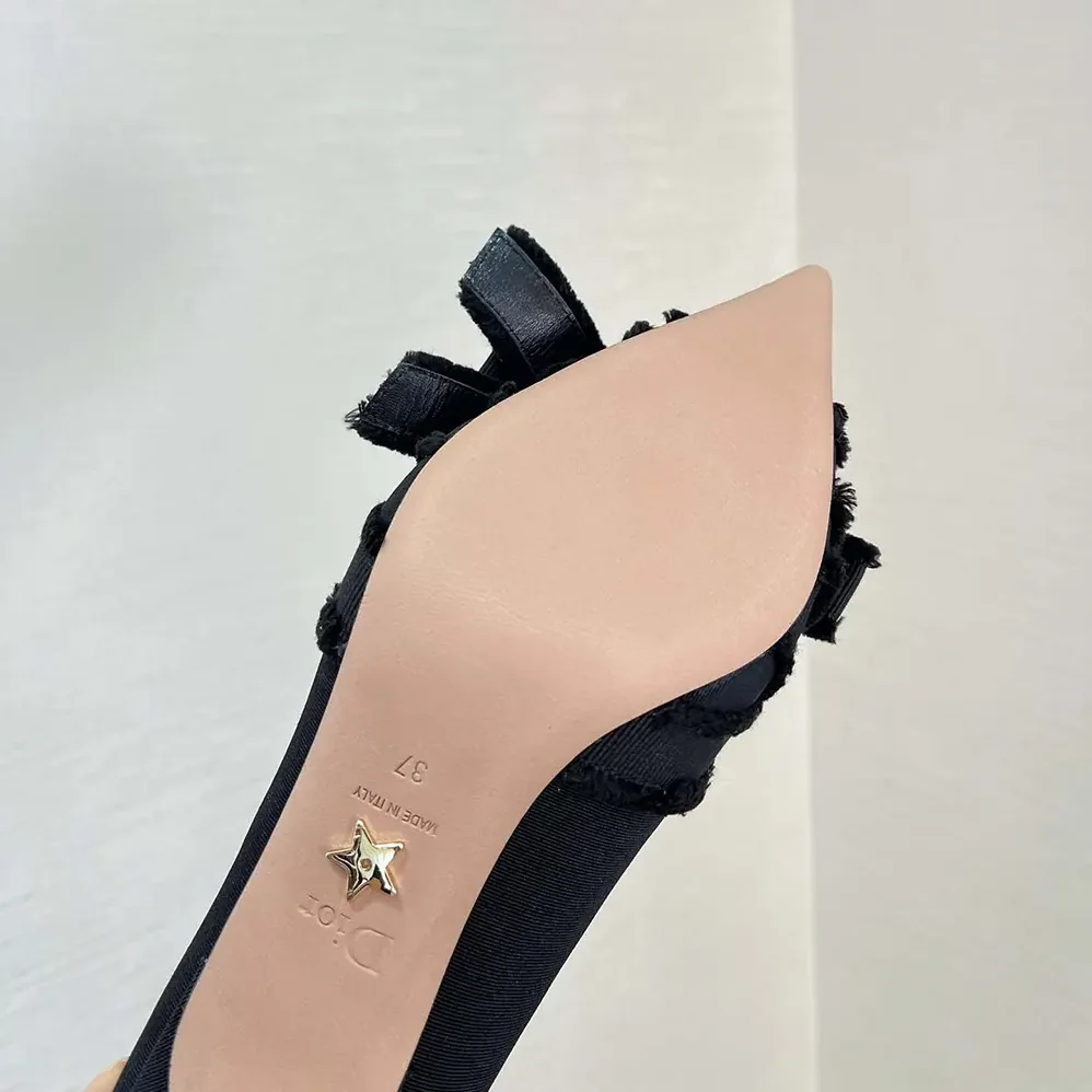 Dior Adiorable Pump Black Fringed Grosgrain for Women
