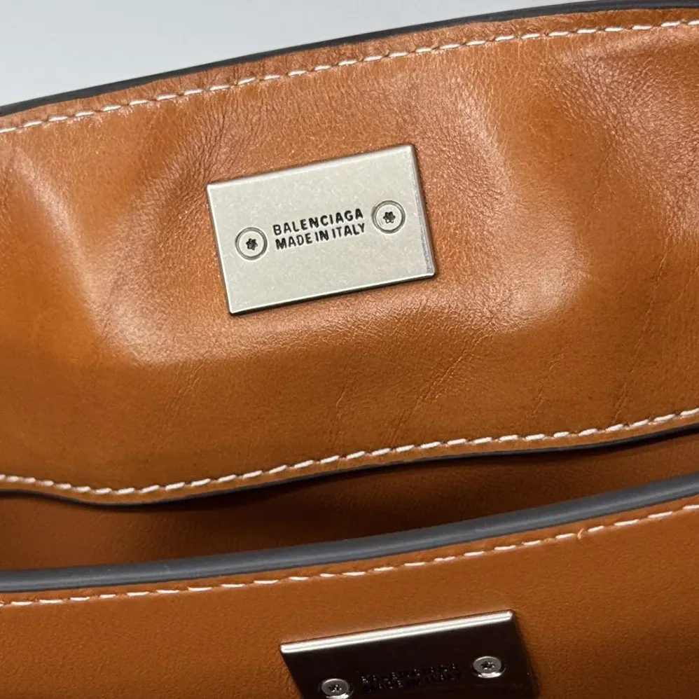 Balenciaga Rodeo Handbag Mini in Tan Cowboy Vegetable Tanned Lambskin Aged for Women in silver Hardware