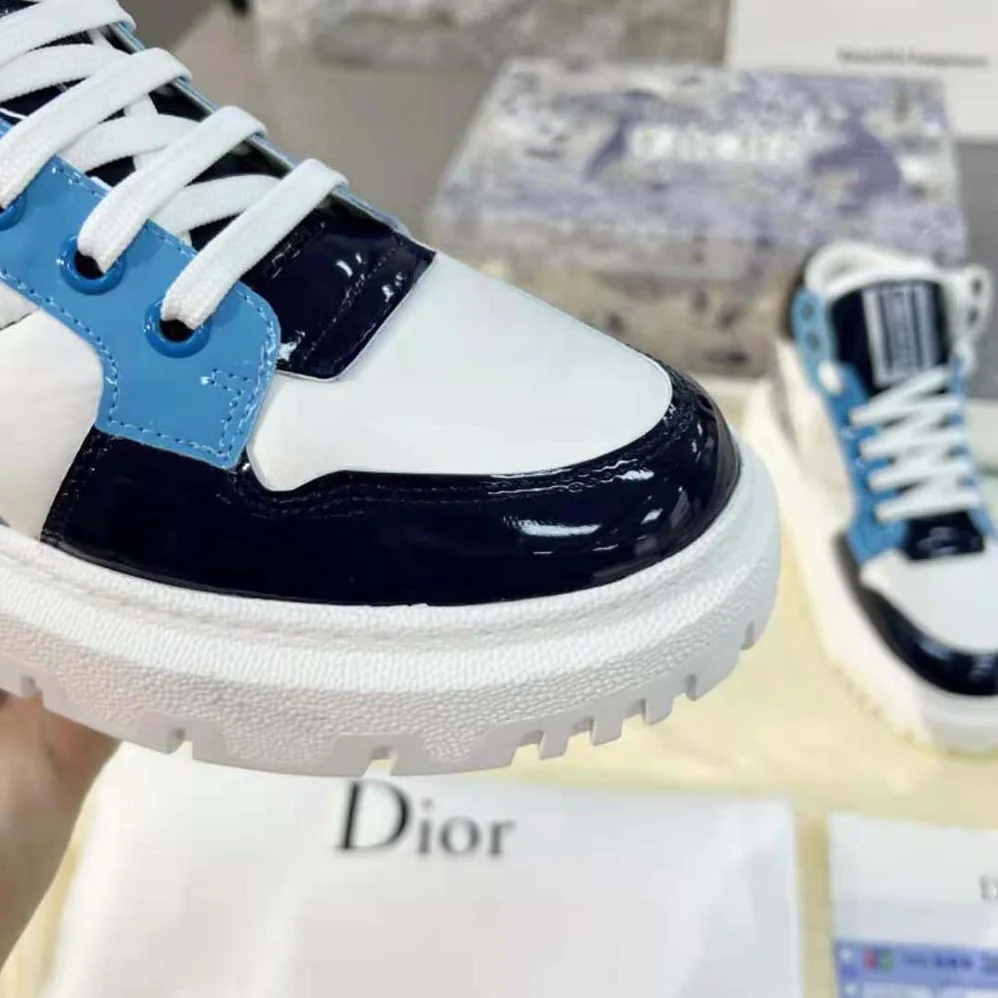 Dior D-Player Sneaker Blue Multicolor Technical Fabric Suede and Calfskin for Unisex