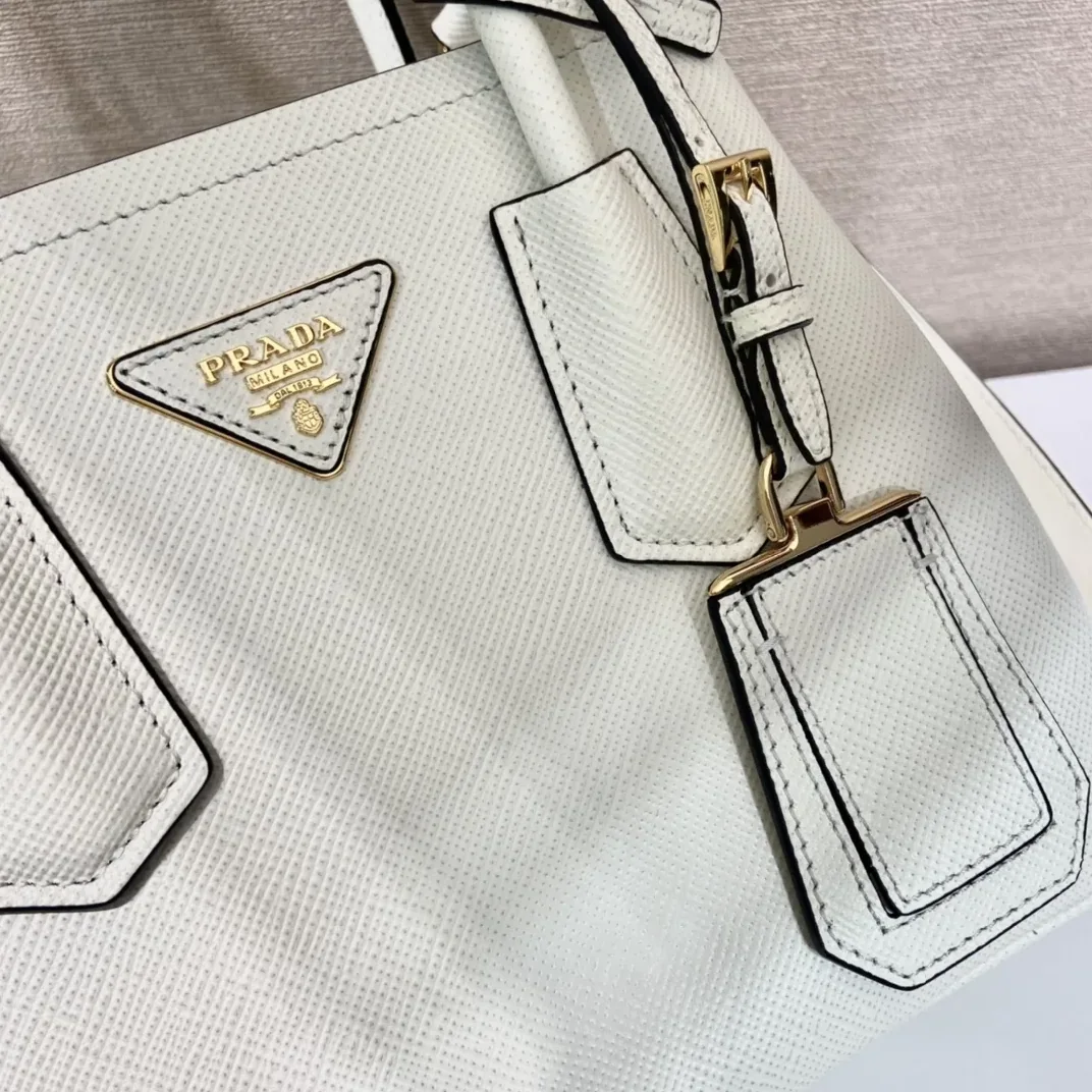 Prada Double Saffiano Mini Bag White