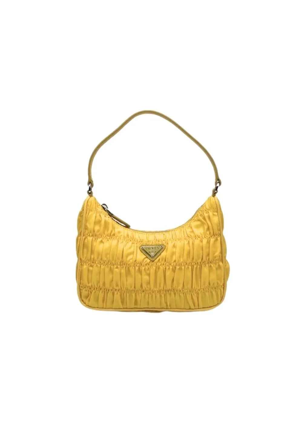 Prada Mini Bag Nylon and Saffiano Yellow in Nylon With Silver in tone
