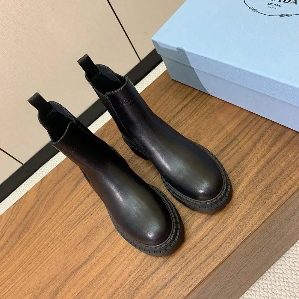 Prada Leather Chelsea Boots for Men in Black Prada Leather Chelsea Boots for Men in Black