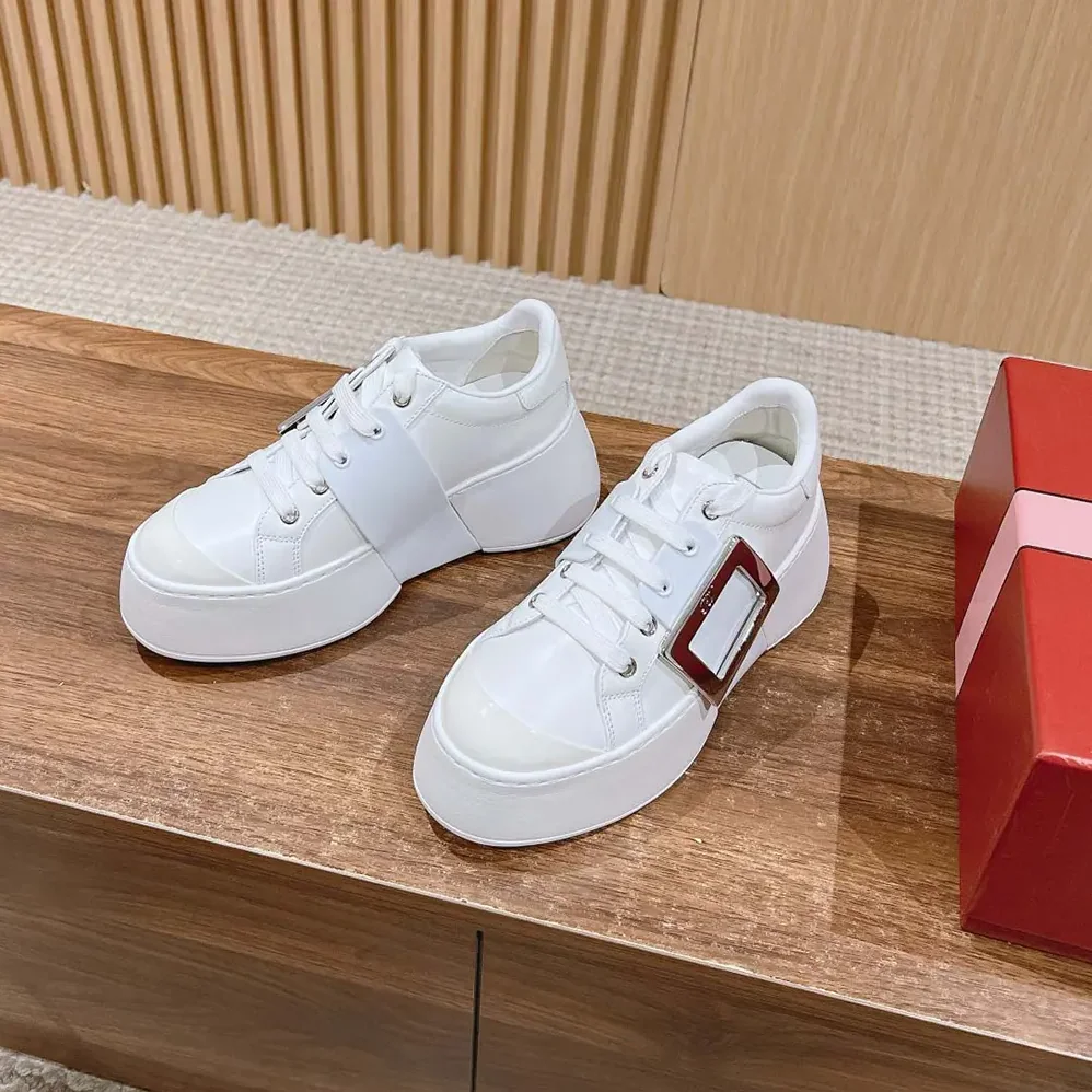 Roger Vivier Viv' Skate Sneakers In Leather White for Women Roger Vivier Viv' Skate Sneakers In Leather White for Women