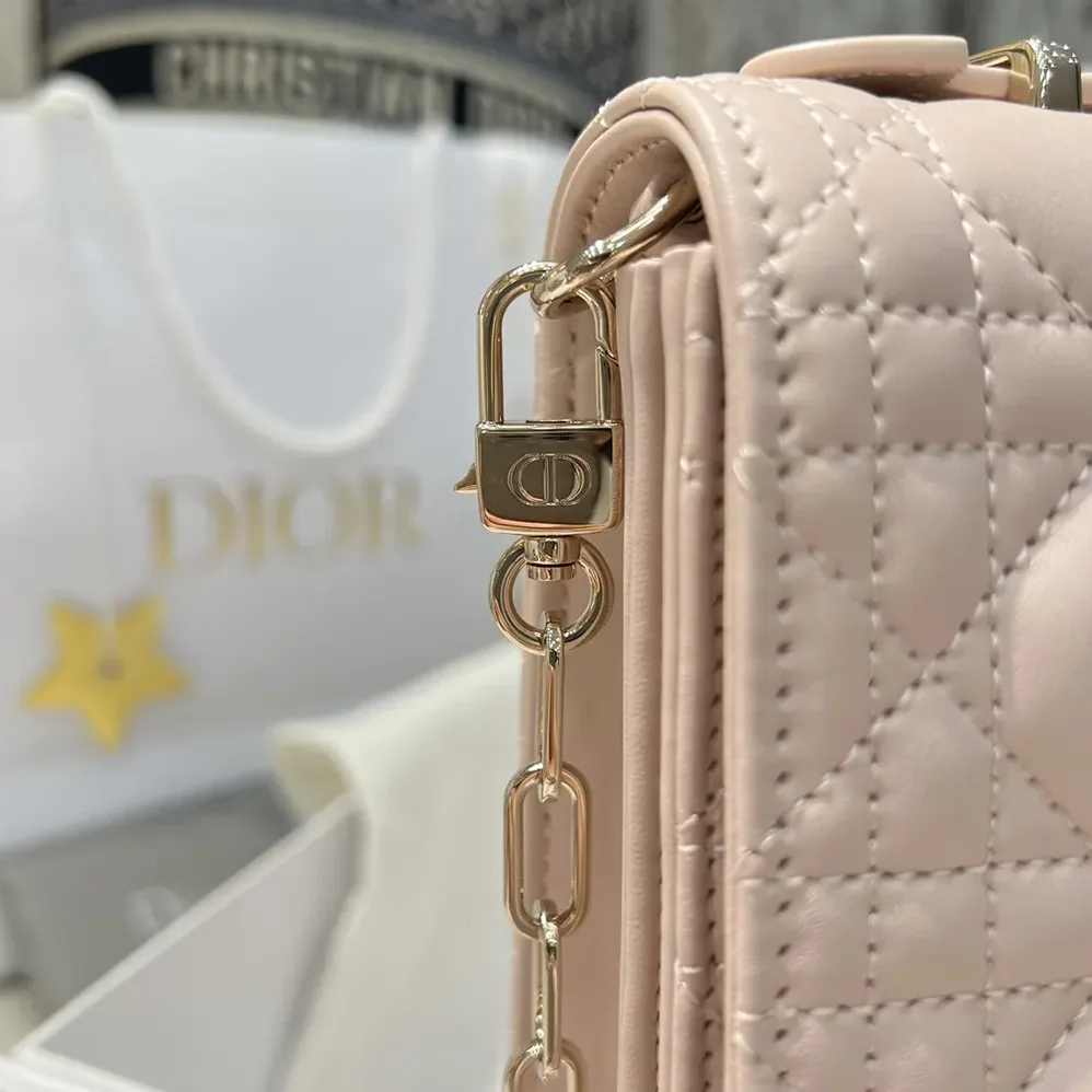 Dior My Dior Top Handle Bag Pink Cannage Lambskin for Women
