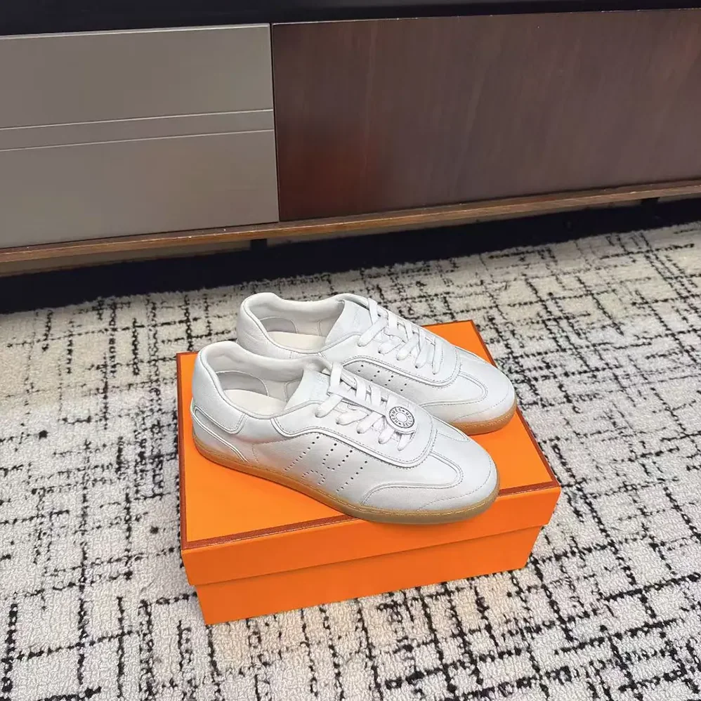 Hermes Match Sneaker in Sport Goatskin and Calfskin for Unisex in White