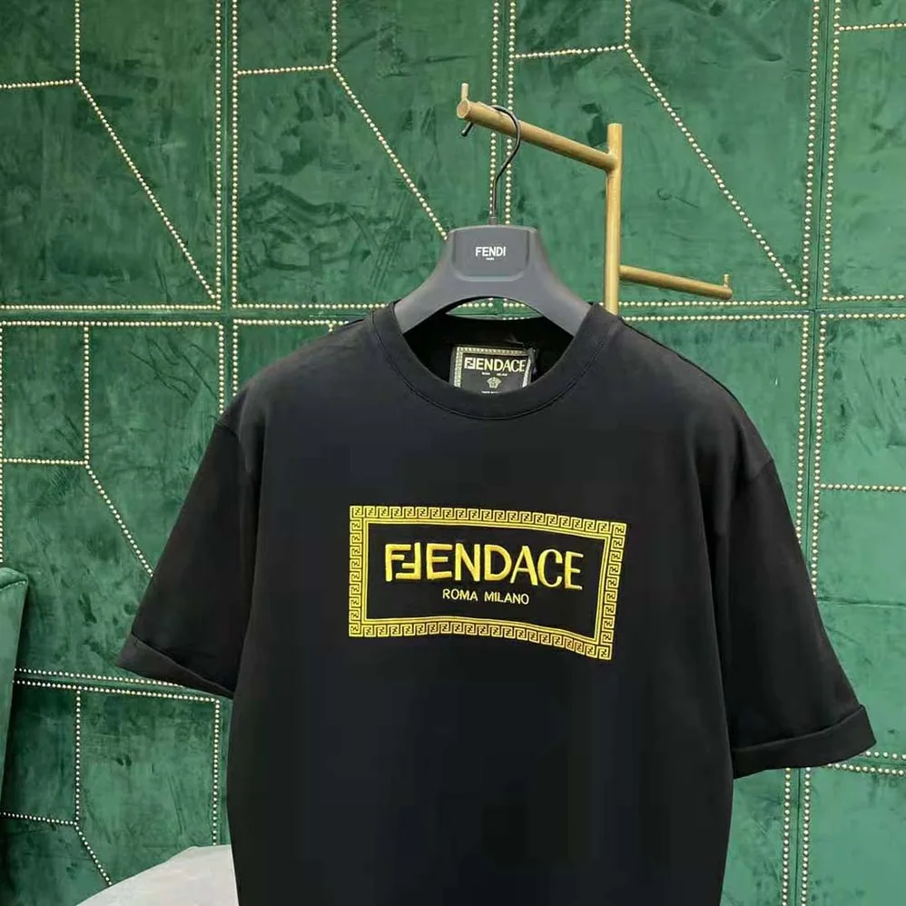 Fendi Fendace Logo Black Jersey T for Men in shirt Fendi Fendace Logo Black Jersey T for Men in shirt