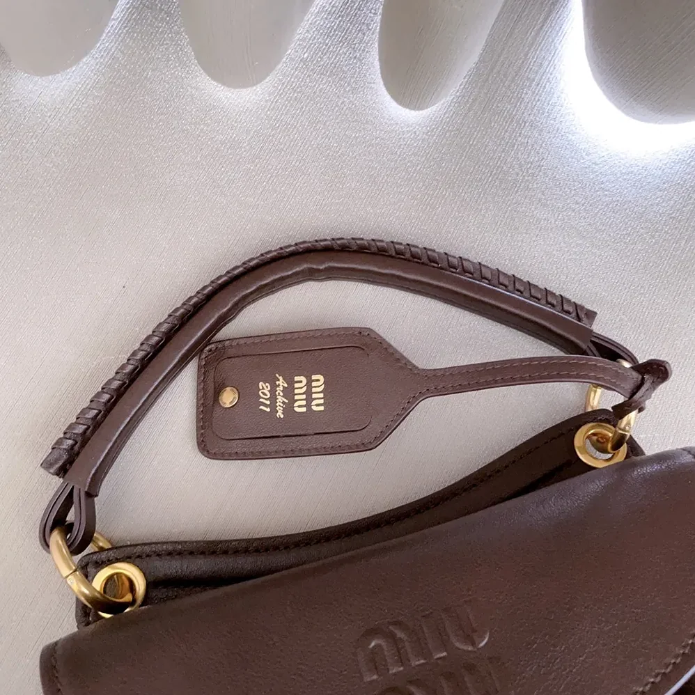 Miu Miu Rendez-Vous Nappa Leather Bag Briarwood for Women